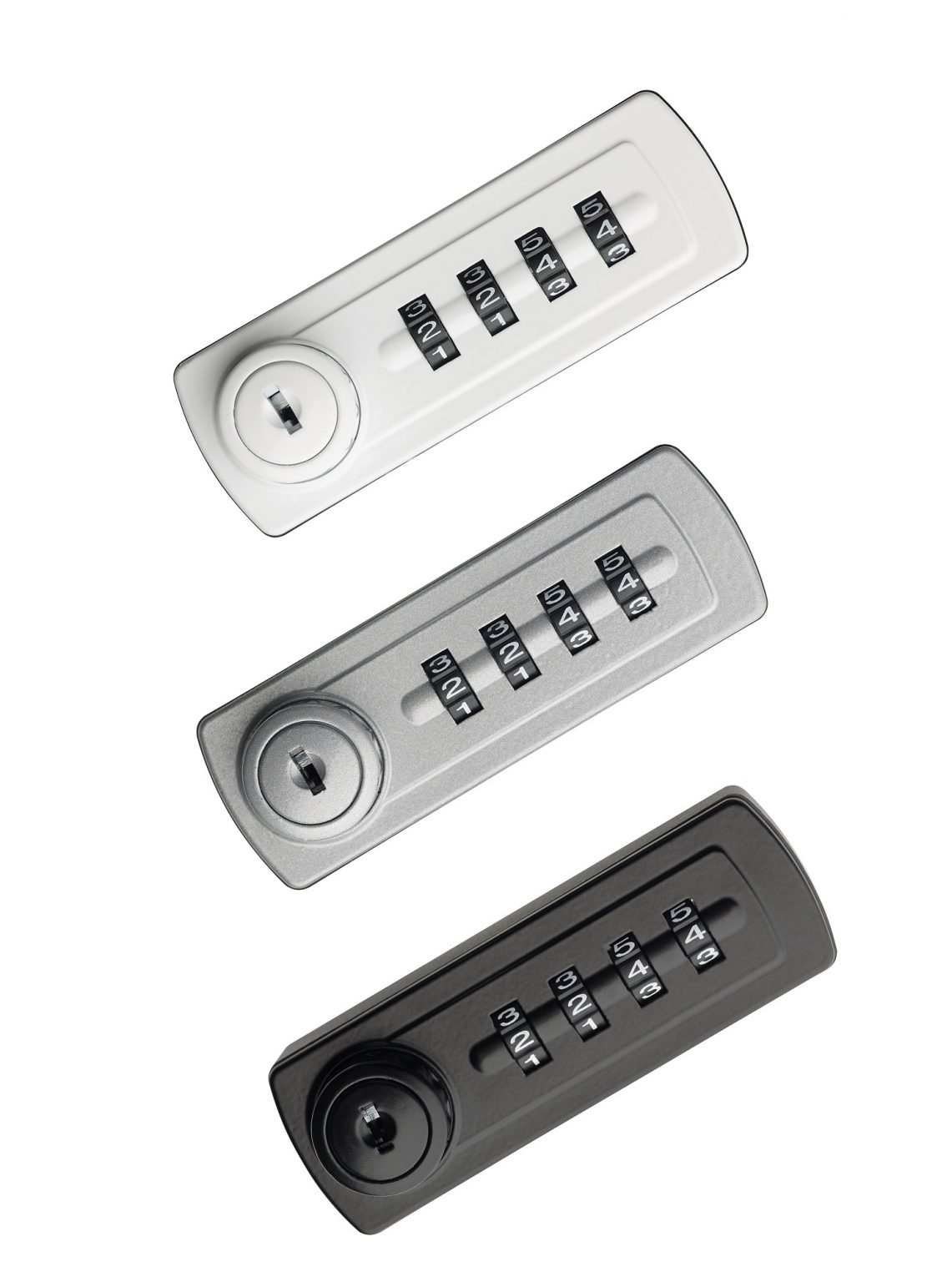 Lot De 3 Serrures à Combinaison 10 Chiffres - Boutons Poussoirs 5 Positions, Vert