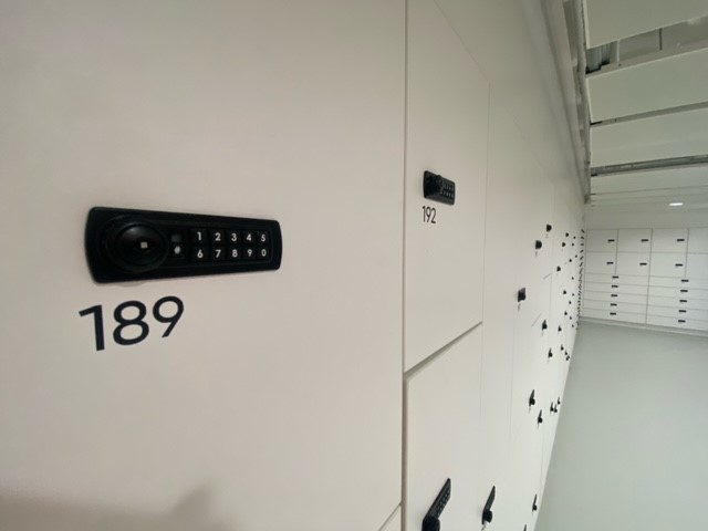 Lock installed on locker at LSBU